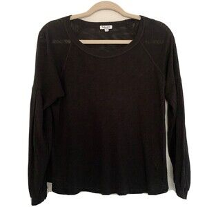 Splendid Womens Size XS Black Burnout Stretch Top Blouse